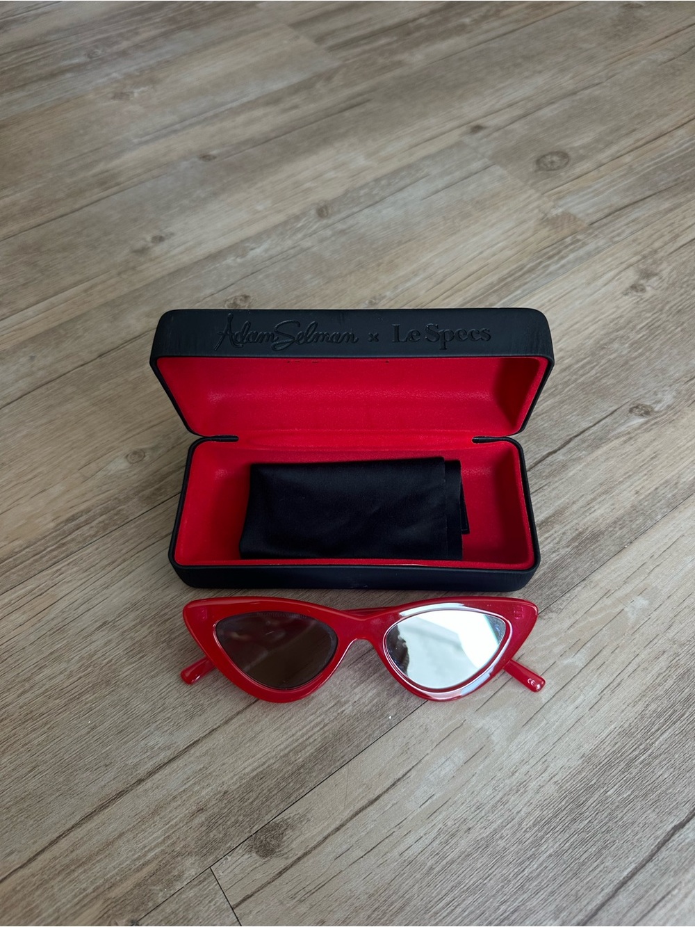 Adam Selman x Le Specs Red Cat-Eye Sunglasses